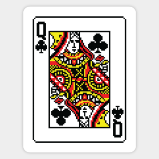 Queen of Clubs Pixel Art Magnet